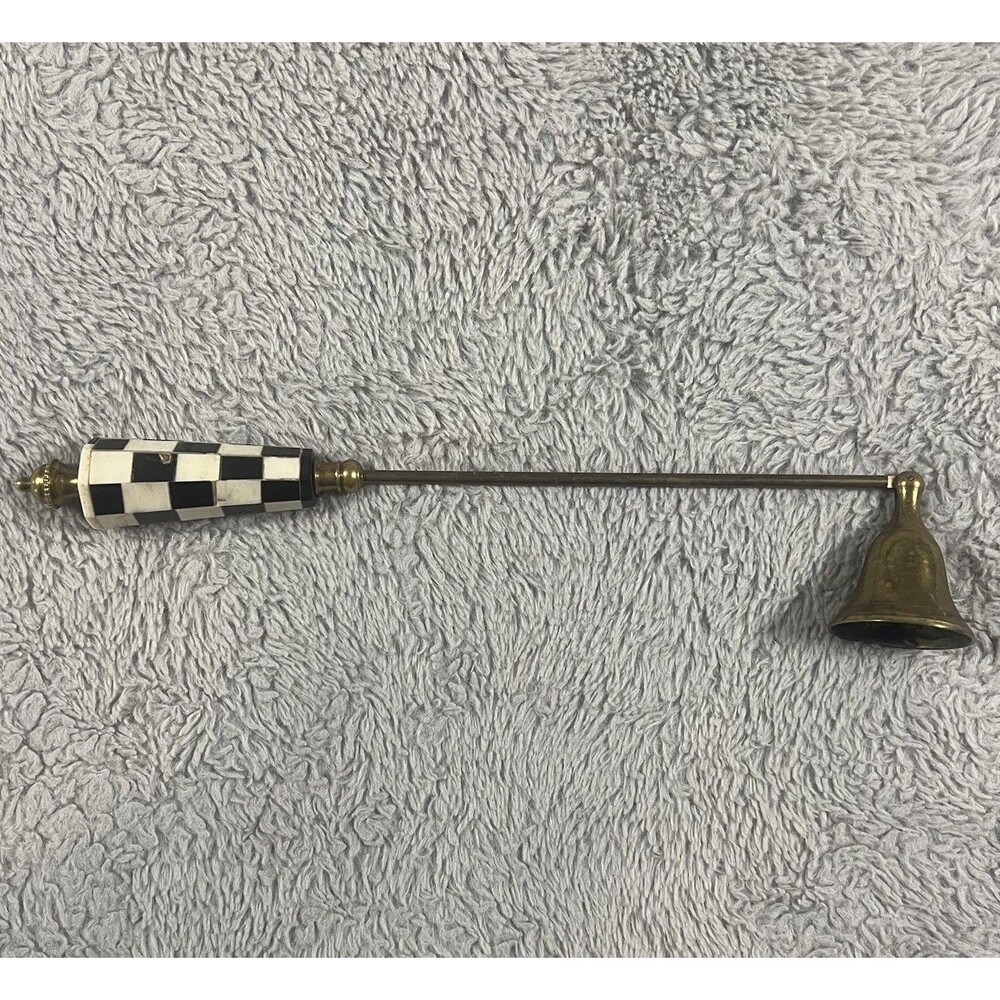 MacKenzie-Childs Glow Vintage Courtly Check Brass Candle Snuffer 12”